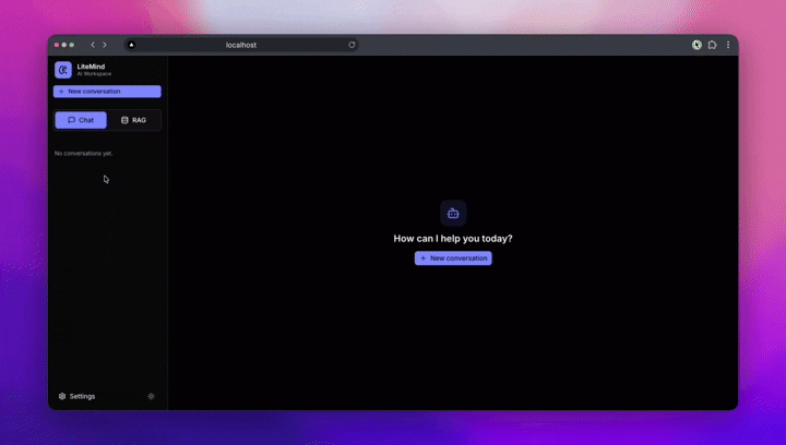 litemind-ui demo screenshot
